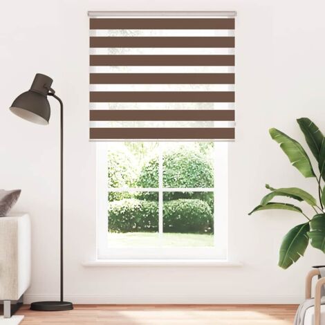 Store zèbre，Store vénitien marron 125x200cm largeur du tissu 120,9cm polyester CFW9681552