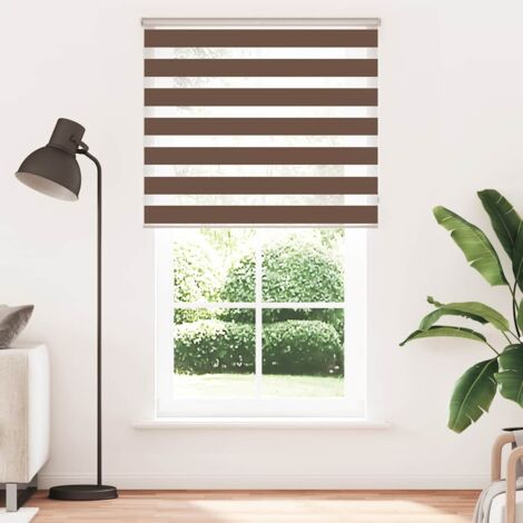 Store zèbre，Store vénitien marron 135x200cm largeur du tissu 130,9cm polyester CFW3228863
