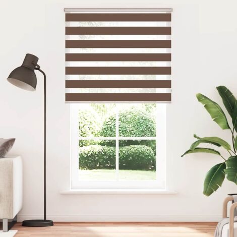 Store zèbre，Store vénitien marron 135x230cm largeur du tissu 130,9cm polyester CFW9934699