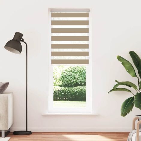Store zèbre，Store vénitien marron sable largeur du tissu 70,9 cm polyester CFW5981088