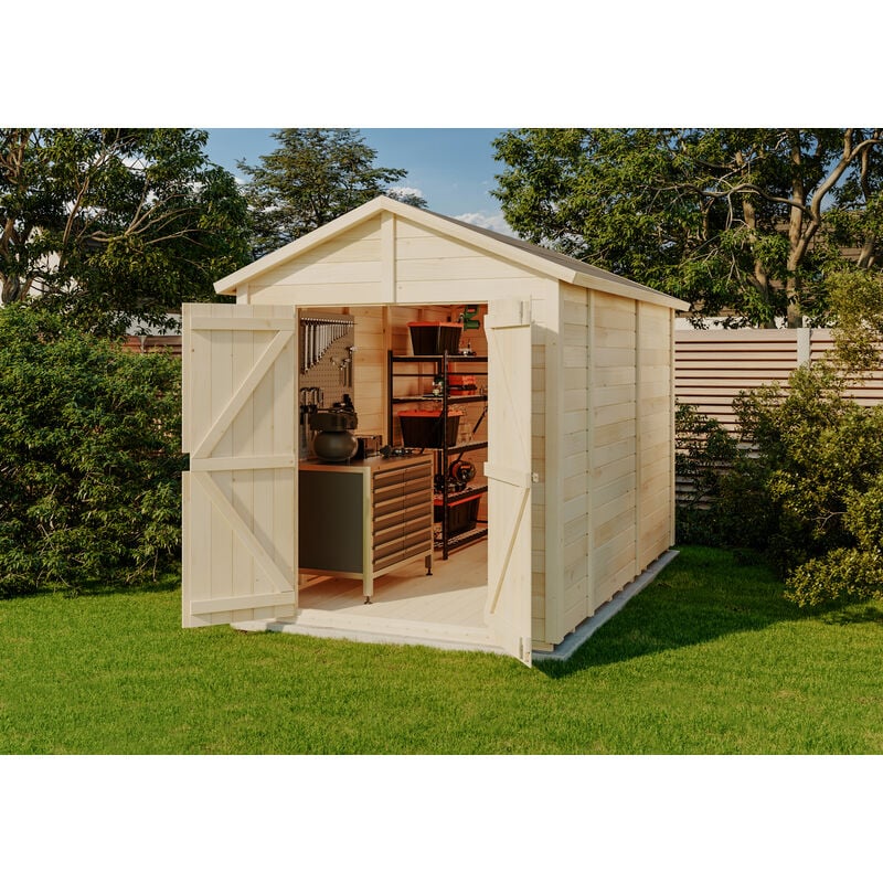 Storehaus - Cabane à outils double pente Serena Naturel , 12 mm Épaisseur de paroi 186,2 x 306,2 cm