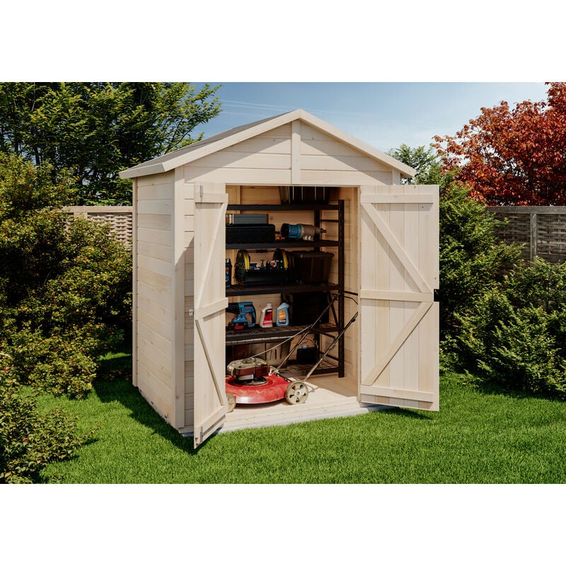 Storehaus - Cabane à outils double pente Serena Naturel , 12 mm Épaisseur de paroi 186,2 x 126,2 cm