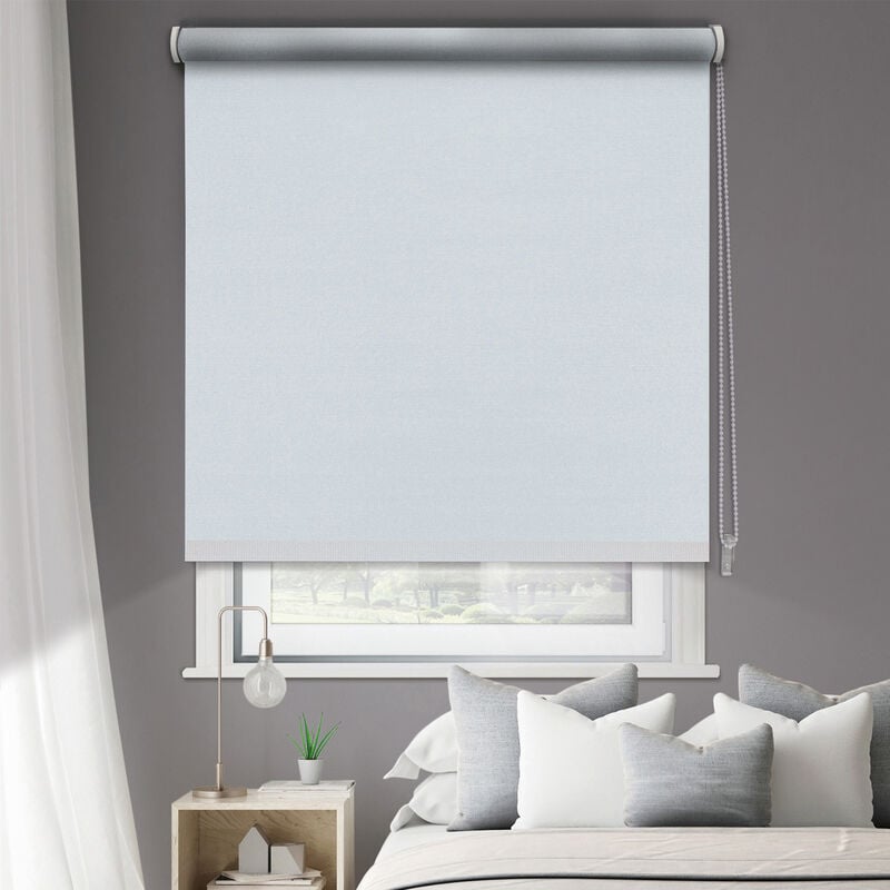 Madecostore - Store enrouleur occultant thermique revers alu h190cm - Gris - L64 x H190cm