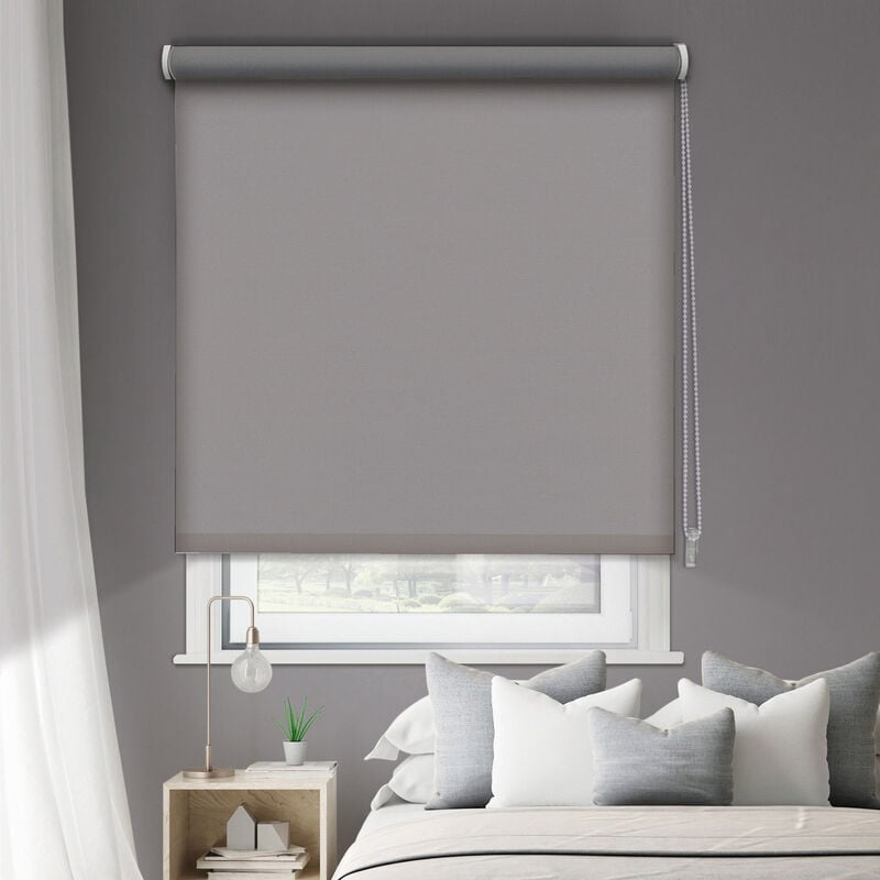 Store enrouleur occultant thermique revers alu h190cm - Gris - L184 x H190cm