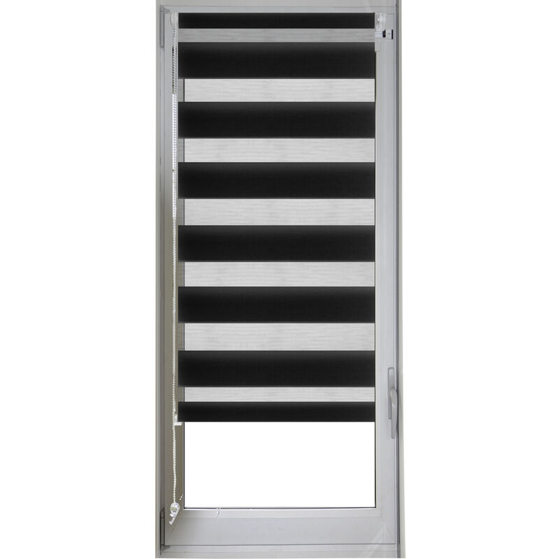 Store enrouleur jour/nuit Noir 62x170 cm
