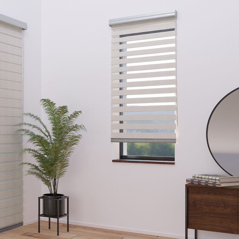 Store enrouleur jour nuit alutech avec coffre - gamme Must - Beige - L83 x H250cm