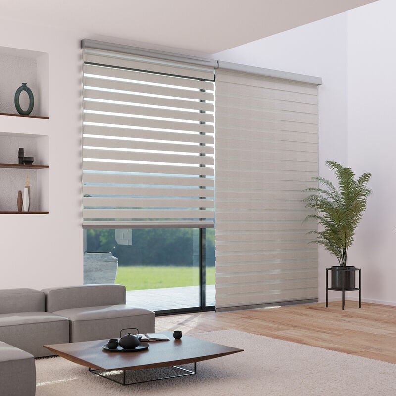 Madecostore - Store enrouleur jour nuit alutech avec coffre - gamme Must - Beige - L183 x H250cm