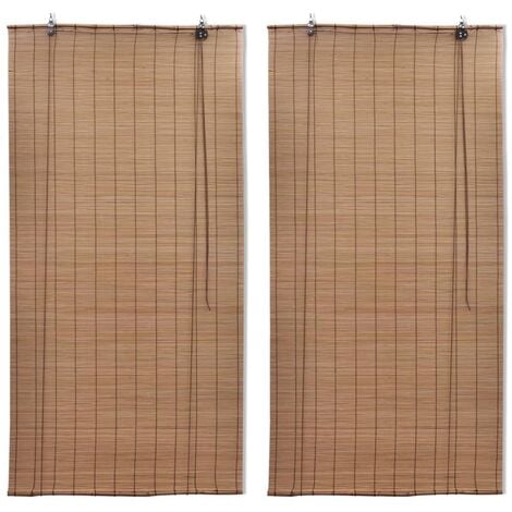 Stores roulants en bambou 2 pcs 150x220 cm Marron