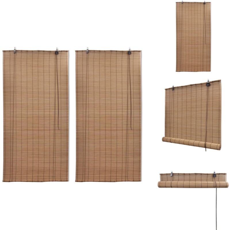 Vidaxl - Stores roulants en bambou 2 pcs 150x220 cm Marron - Stores Vénitiens - Stores En Bambou - Décoration Intérieure - Habillage De Fenêtre