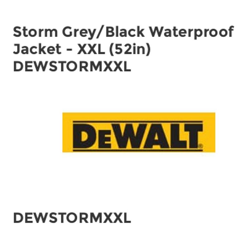 Dewalt - storm xxl Storm Waterproof Jacket Grey/Black - xxl (52in) dewstormxxl