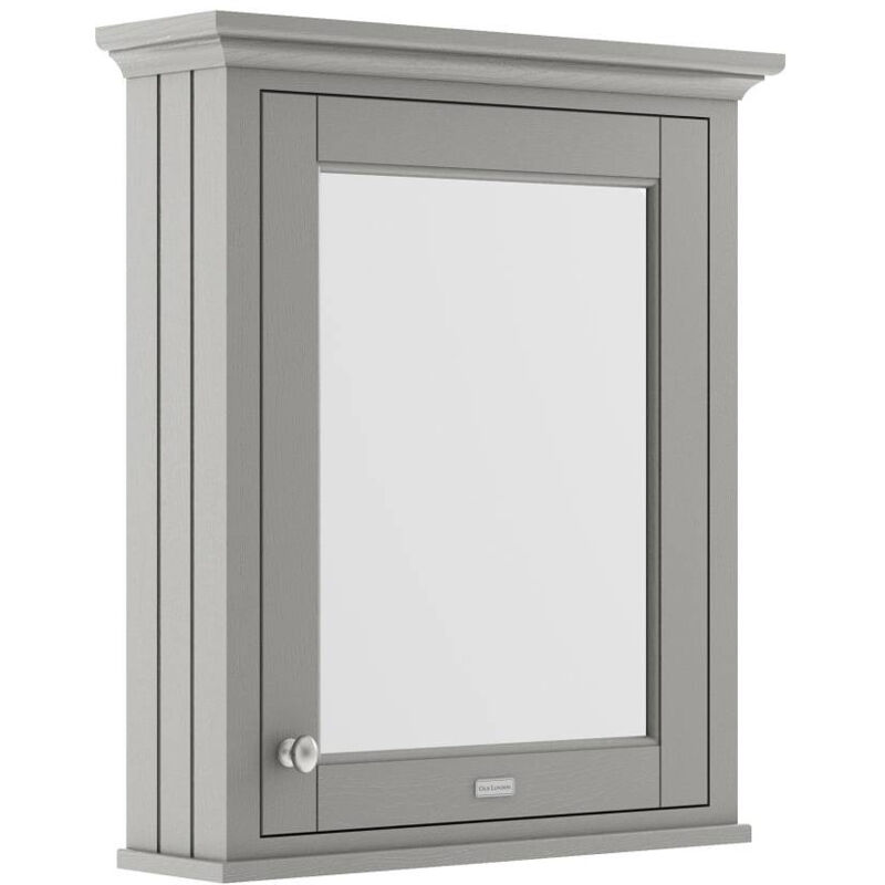 Old London Storm Grey 600mm Mirror Storage Cabinet - LON214