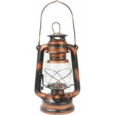 Storm Lantern Kerosene 24cm Lampe à pétrole nostalgique lanterne à ampoule en verre lanterne de jardin lampe à pétrole lampe à pétrole avec hauteur de mèche réglable lampe à huile lanterne à pétrole p