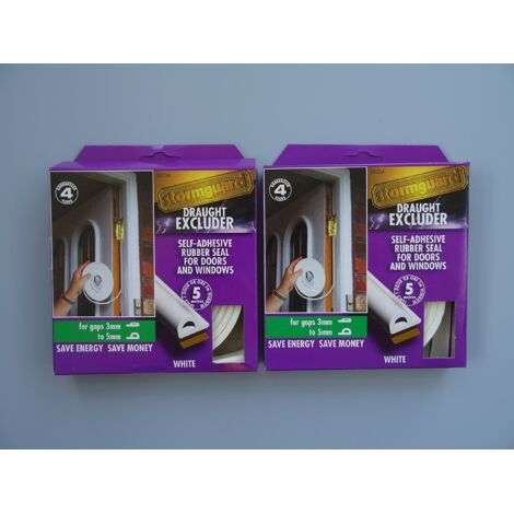 Stormguard 05 AM016005MW EPDM 'P' profili autoadesivo paraspifferi Seal, bianco, 5 m, set di 2 pezzi