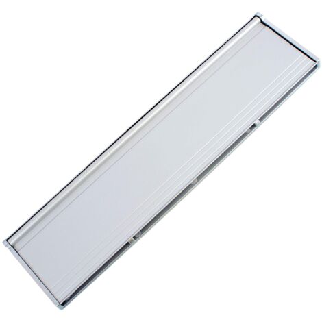 STORMGUARD, Feritoia per le lettere in metallo, con setole protettive e sportello ribaltabile, Dimensioni esterne 293 mm x 77 mm (apertura interna 256 mm x 46 mm), Grigio (silber) - 06SR0310000A