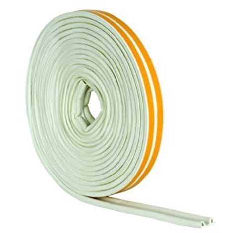 STORMGUARD White 05SR034005MW - Paraspifferi in gomma EPDM a "P", autoadesivo, 5 m, lunghezza 5 m, larghezza 9 mm, altezza 5 mm