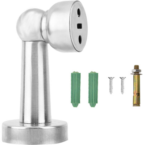 Stoßfester magnetischer Türstopper aus Edelstahl, robuste silberne Montagehalterung