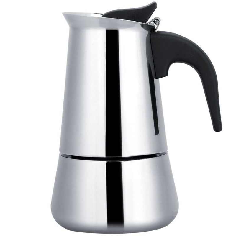 Stovetop Coffee Maker, Portable Stainless Steel Espresso Percolator, Versatile Cooking Utensil with Ergonomic Heat-Insulated Handle, Induction