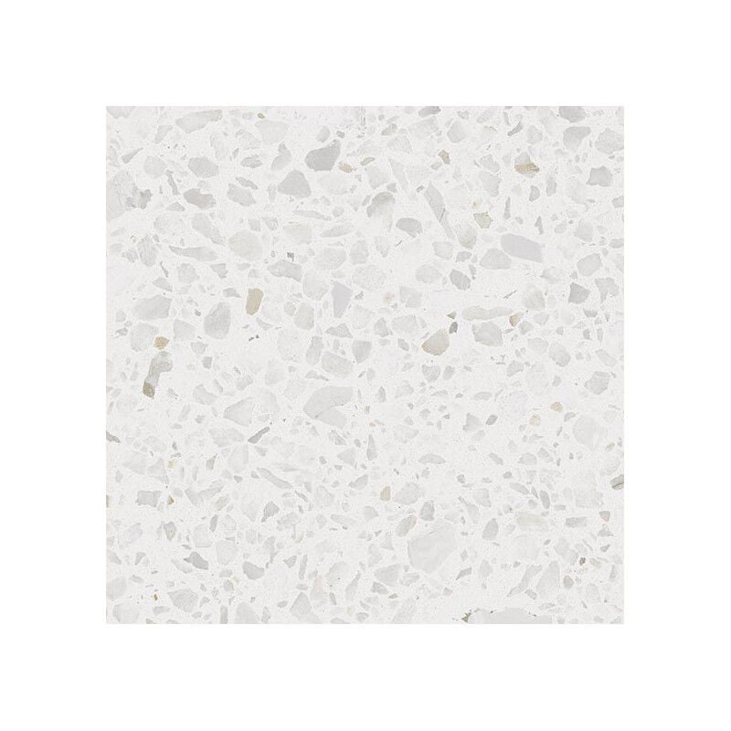 Carrelage sol / mur effet terrazzzo blanc 20x20 cm stracciatella battuto nacar (vendu par boite de 1m2)
