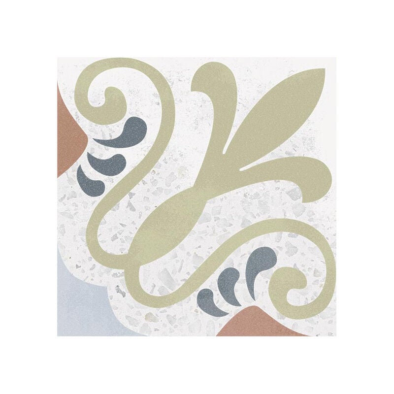 Carrelage sol / mur effet terrazzzo coloré à motif 20x20 cm STRACCIATELLA BUDINI (vendu par boite de 1m2)
