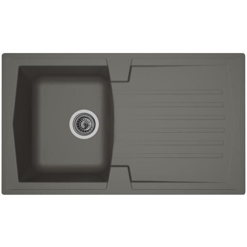 Stradour Einsatz Küchenspüle 1 Tablett + 1 Ablauf Arena - R Sine - 86 X 50 Cm - Grau B Ton