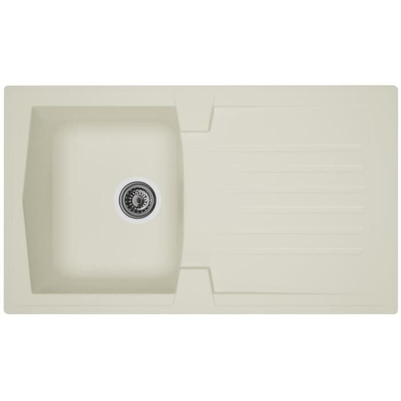 Stradour Einsatz Küchenspüle 1 Tablett + 1 Ablauf Arena - R Sine - 86 X 50 Cm - Weiss