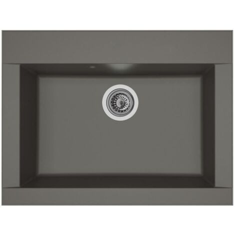 STRADOUR EINSATZ KÜCHENSPÜLE 1 TABLETT OHNE TROPFEN HEXO - R SINE - 66 X 50 CM - GRAU B TON