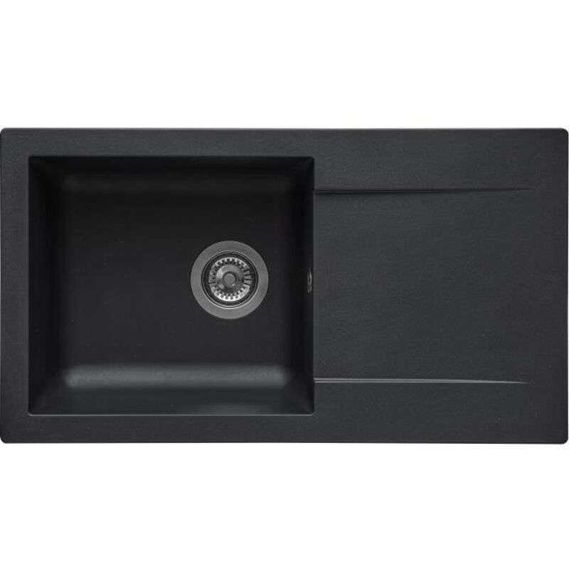 Stradour Einsatzwaschbecken Einna, In Glitter Black Smc - 06, 1 Bin, Dim. 78 43, 5 Cm, Manueller Dump