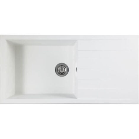STRADOUR Evier a encastrer CUBE, en SMC BLANC UNI - 17, 1 bac, dim. 100 50 cm, vidage manuel
