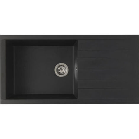 STRADOUR Evier a encastrer CUBE, en SMC NOIR PAILLETE - 06, 1 bac, dim. 100 50 cm, vidage manuel