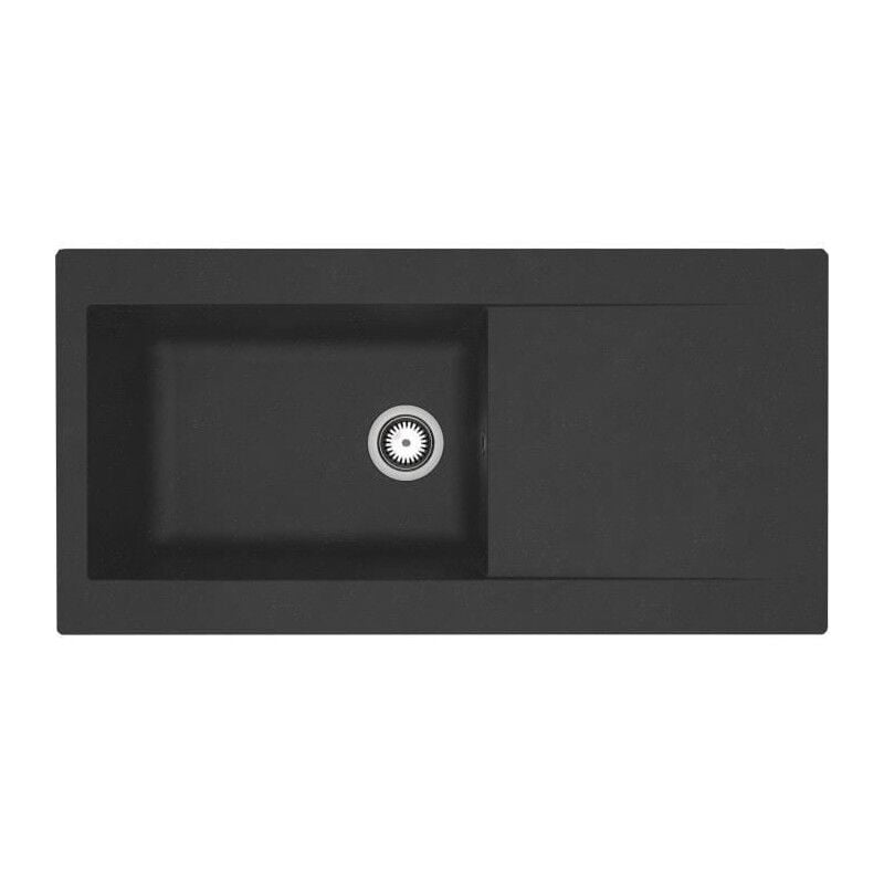 Stradour - Evier a encastrer resine Lierra 1000x500mm 1 grande cuve - Noir - Fabrication francaise