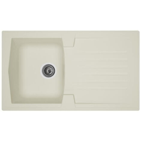STRADOUR EVIER CUISINE A ENCASTRER 1 BAC + 1 ÉGOUTTOIR ARENA - RÉSINE - 86 X 50 CM - BLANC