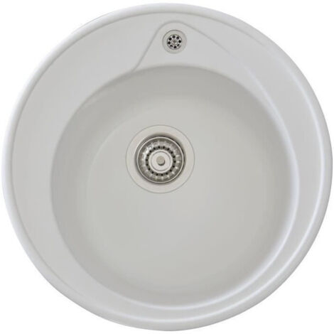 STRADOUR Lavello da incasso RONDA, in SMC BIANCO UNICO - 17, 1 vasca, dim. O 49 cm, scarico manuale
