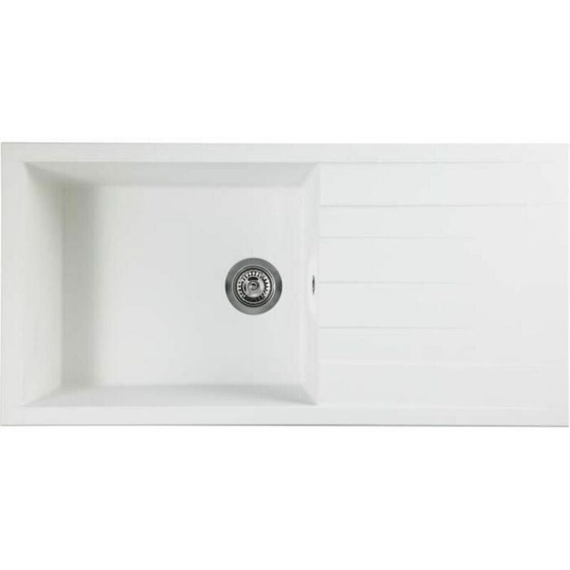 Einbauspüle Stradour Cube, In Smc Weiss Uni - 17, 1 Becken, Größe 100 50 Cm, Manuelle Entsorgung