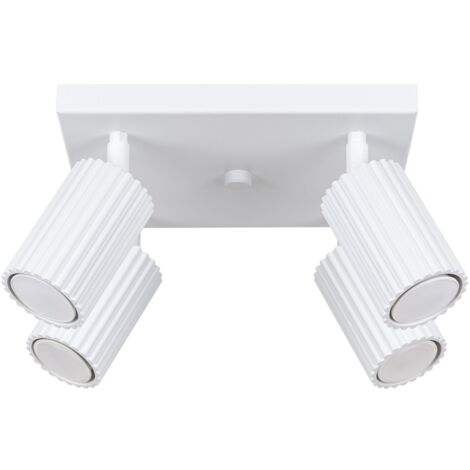 Strahler Aluminium GU10 B: 25 cm verstellbar Weiß 4-flammig quadratisch Modern