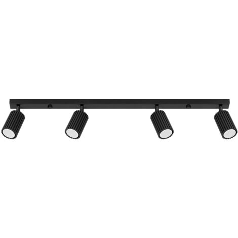 Strahler Aluminium GU10 verstellbar Schwarz 4-flammig länglich Modern Spot Lampe