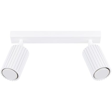 Strahler Aluminium GU10 verstellbar Weiß 2-flammig länglich Modern Spot Lampe