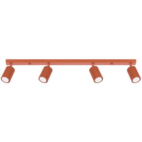 Strahler Aluminium verstellbar Ockerrot GU10 4-flammig länglich Modern