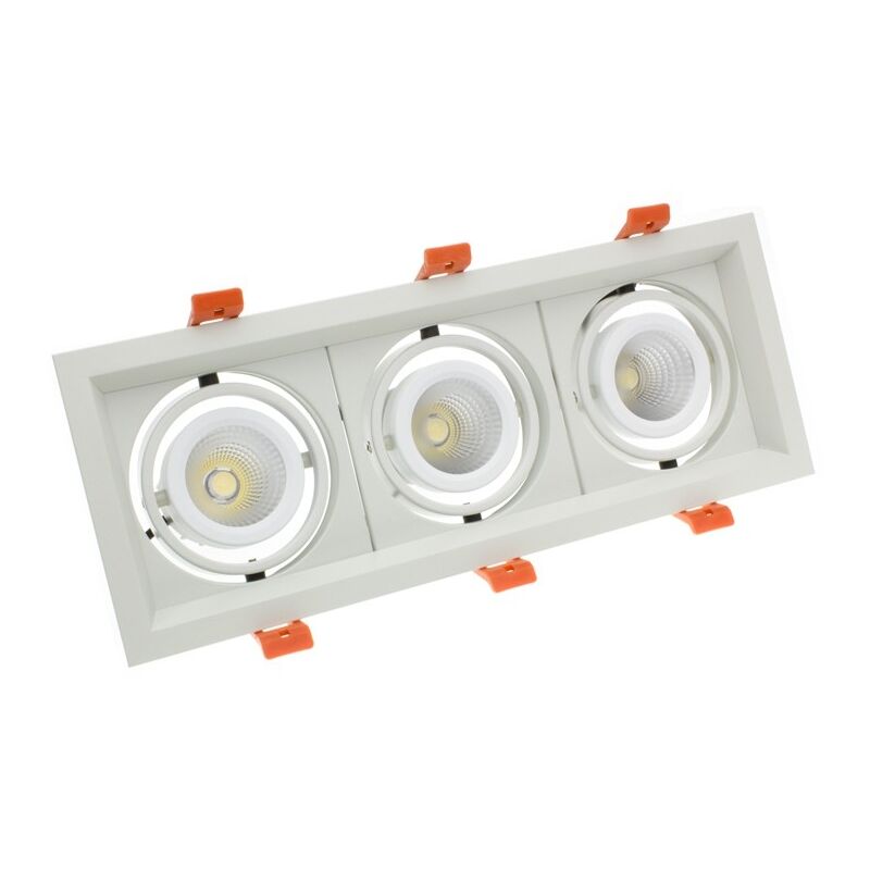 Ledkia - LED-Downlight Strahler 3x10W CREE-COB Schwenkbar Madison (UGR 19) Schnitt 295x110 mm Kaltes Weiß 5000K - Kaltes Weiß 5000K