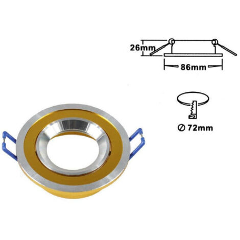 STRAHLERHALTER EINBAUSTRAHLER GU10 RUNDER VERSTELLBARER STAHLLAMPENFASSUNG P1 Gold