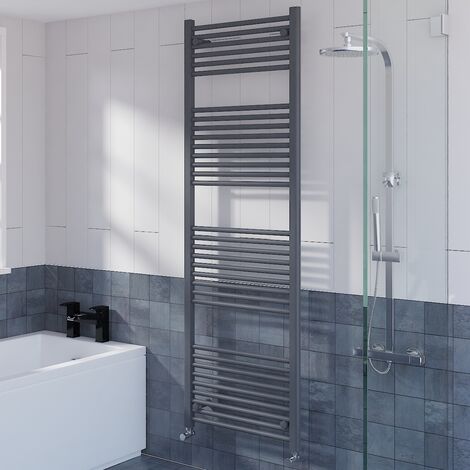 Straight Bathroom Heated Towel Radiator Anthracite 1800x600mm
