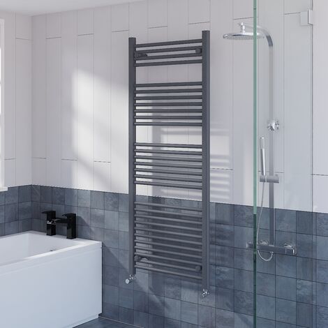 Straight Bathroom Heated Towel Rail Warmer Anthracite 1500x500mm