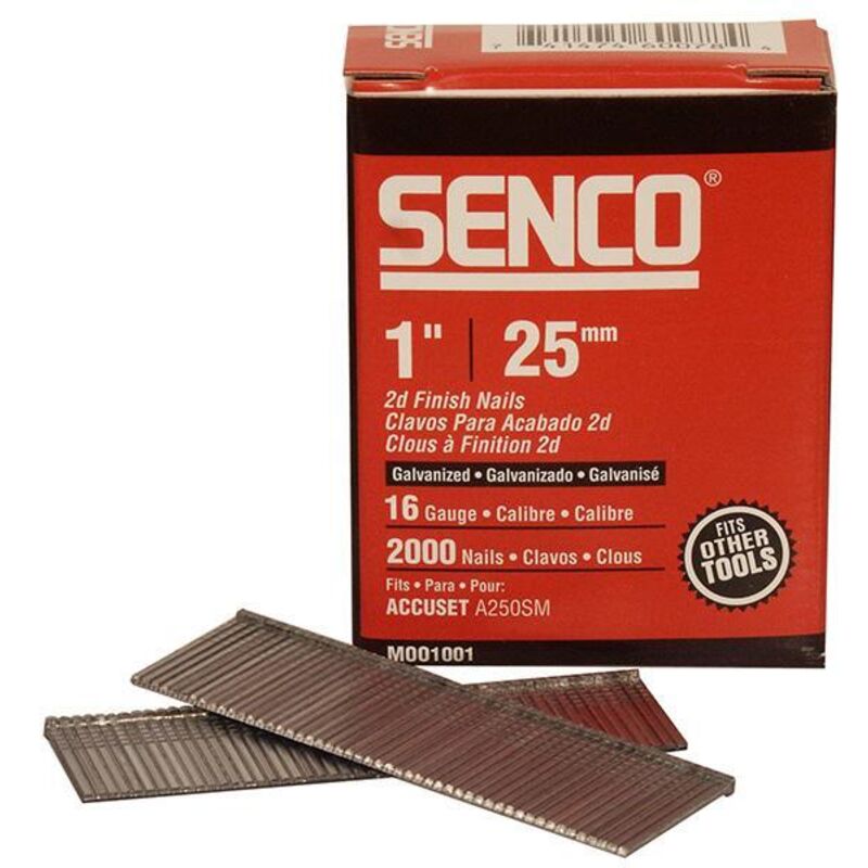Senco - Straight Brad Nails Galvanised 16G x 25mm (Pack 2000) SENRX13EAA