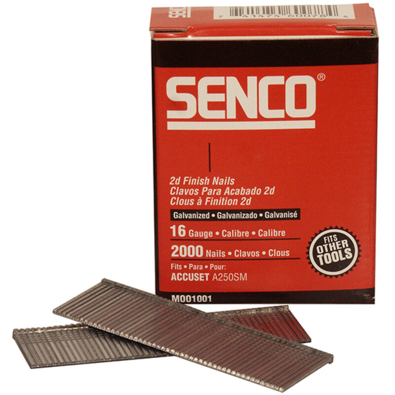 Straight Brad Nails Galvanised 16G x 63MM (Pack 2000) - Senco
