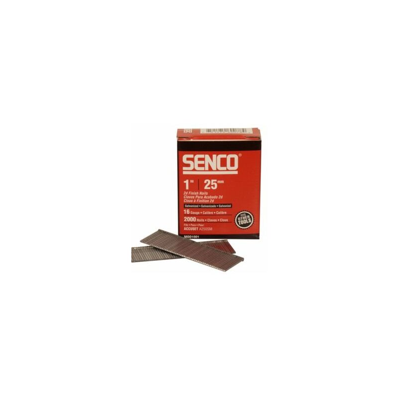 Senco - Straight Brad Nails Galvanised 16G x 25mm Pack of 2000