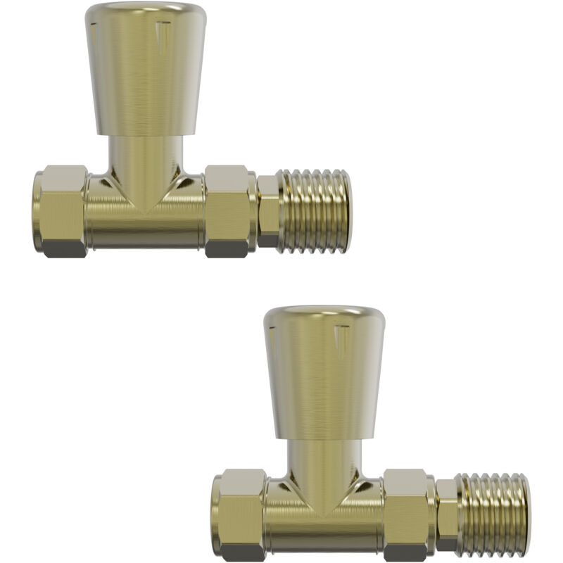 Image of Straight Brushed Brass Lockshield Valve for&hellip;