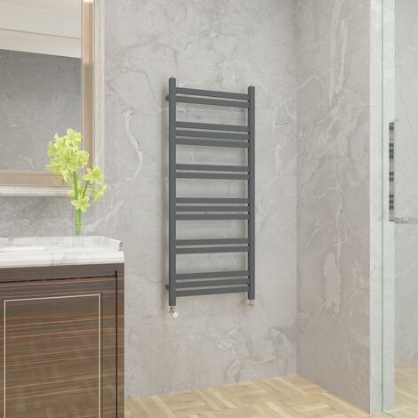 Straight Heated Towel Radiator Square Towel Grey 1200x500mm