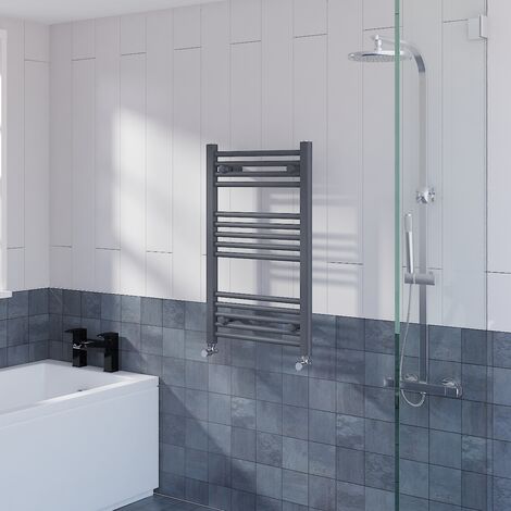 Straight Heated Towel Rail Bathroom Radiator Anthracite 800x500mm