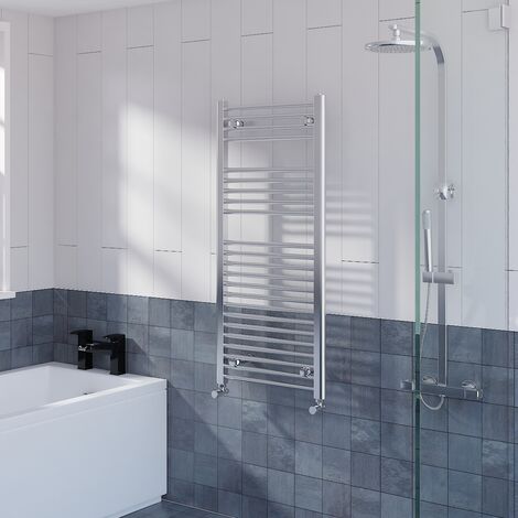 Straight Heated Towel Rail Bathroom Radiator Chrome 1100x500mm