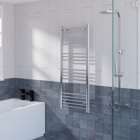 Straight Heated Towel Rail Bathroom Radiator Chrome 1200x495mm