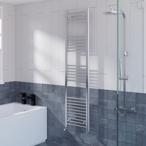 Straight Heated Towel Rail Bathroom Radiator Chrome 1600x395mm